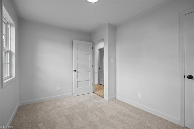 carpeted empty room featuring crown molding and a wealth of natural light