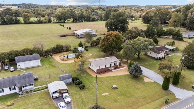 drone / aerial view with a rural view