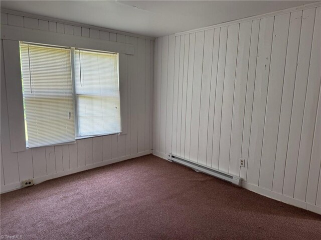 208-210 Long St, Thomasville, NC 27360 - carpeted spare room with baseboard heating and wooden walls