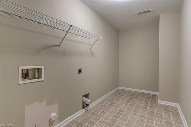 laundry area featuring hookup for a washing machine, hookup for a gas dryer, and electric dryer hookup