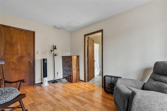 living area featuring light wood finished floors