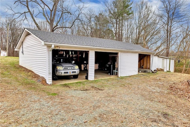 view of garage