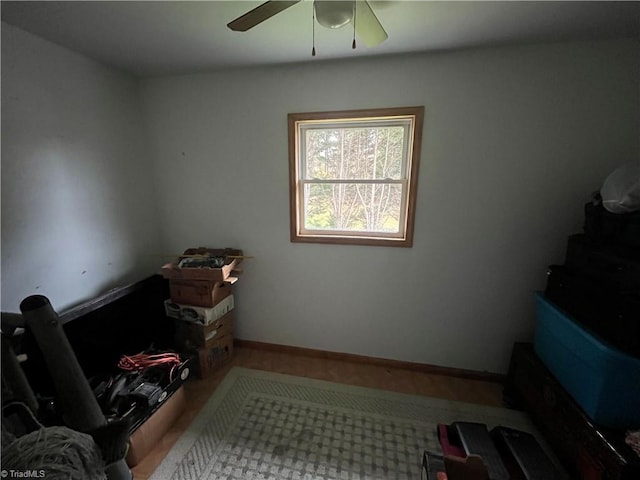 miscellaneous room with ceiling fan