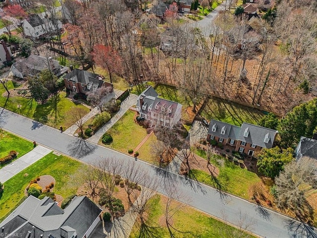 birds eye view of property with a residential view