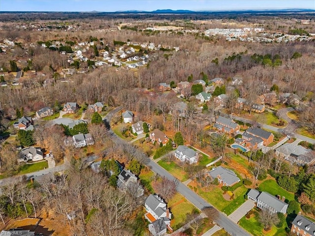 aerial view with a residential view