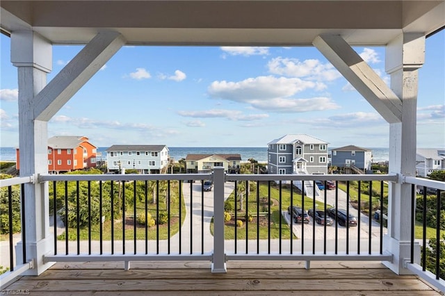 deck with a water view