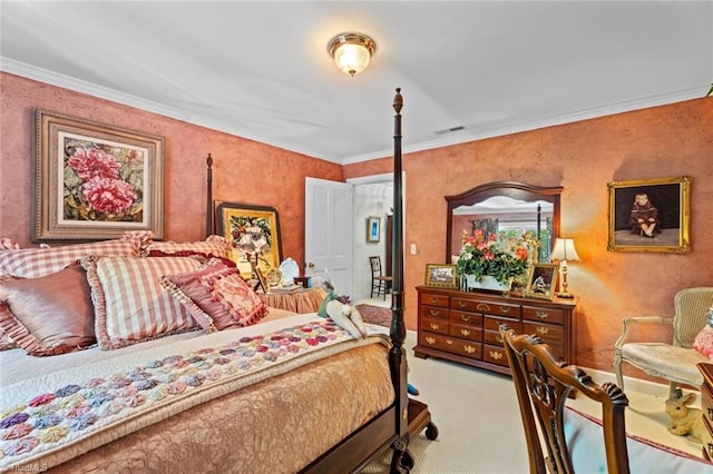 2792 Fieldwood Ct, Winston-Salem, NC 27106 - bedroom with carpet and ornamental molding