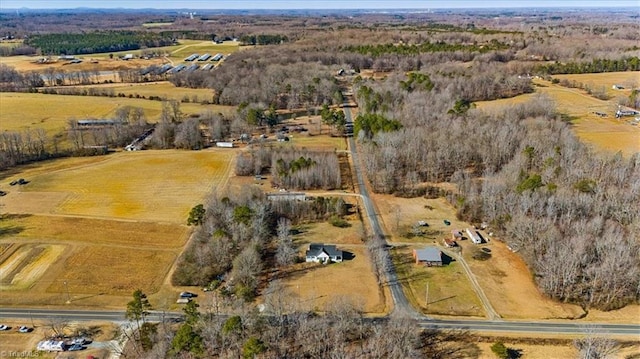 aerial view with a rural view