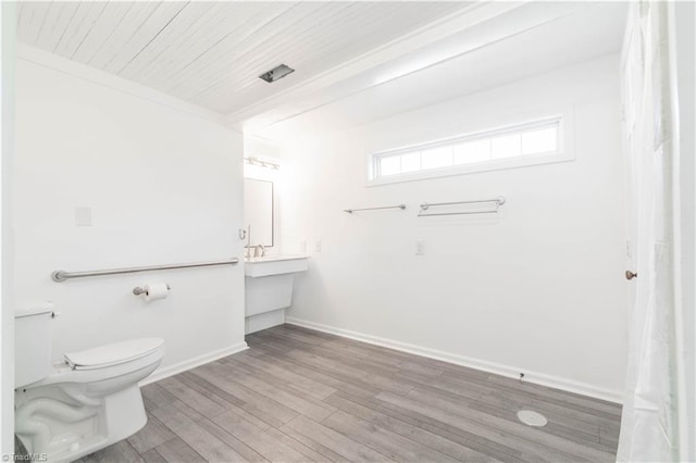 bathroom featuring toilet and hardwood / wood-style floors