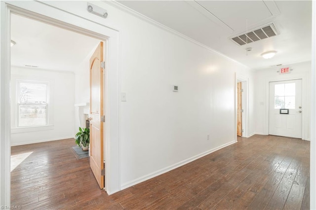 interior space featuring dark hardwood / wood-style flooring