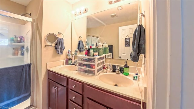 104 Tilleys Grove Dr, Kernersville, NC 27284 - full bathroom featuring a stall shower and double vanity