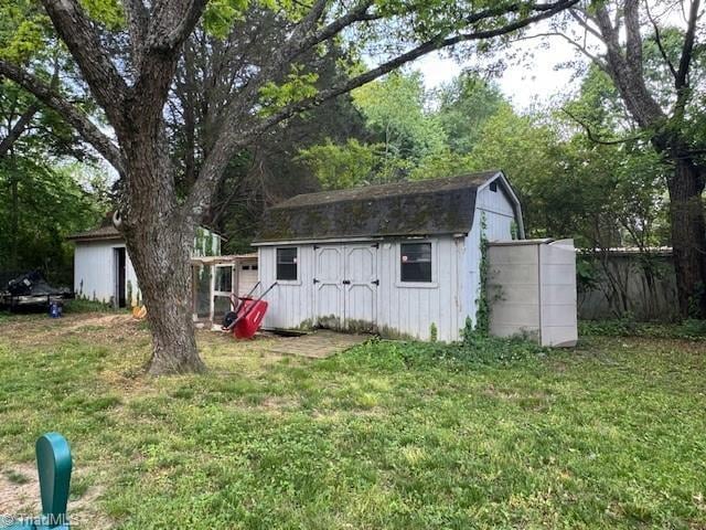 view of shed