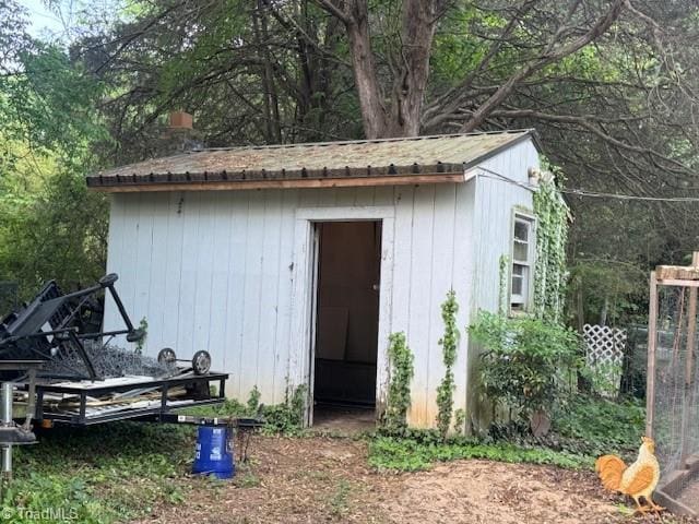 view of shed