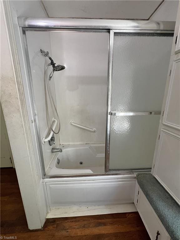 1716 US Highway 220, Stokesdale, NC 27357 - full bath with shower / bath combination with glass door and wood finished floors