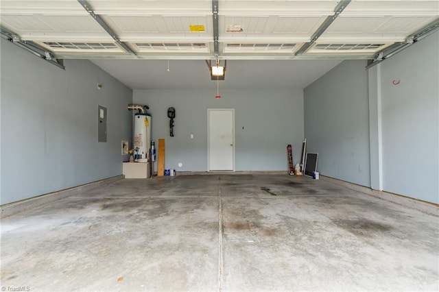 4887 Old Towne Village Cir, Pfafftown, NC 27040 - garage featuring electric panel, a garage door opener, and gas water heater