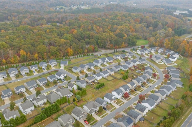 4887 Old Towne Village Cir, Pfafftown, NC 27040 - birds eye view of property featuring a residential view and a forest view