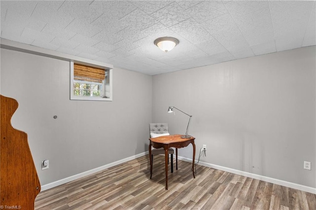 office space featuring hardwood / wood-style flooring