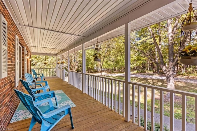 wooden deck with a porch