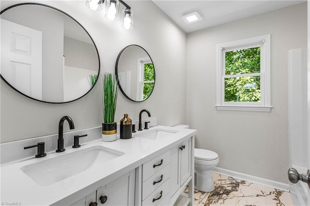 1556 Jubilee Trl, Kernersville, NC 27284 - full bath featuring marble look tile flooring and double vanity
