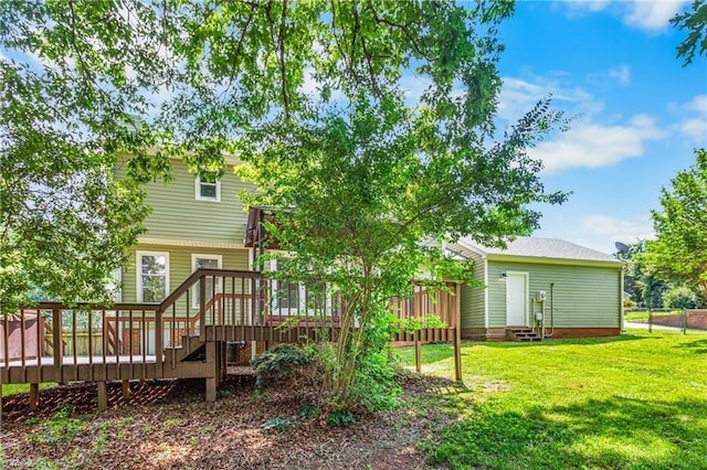 1556 Jubilee Trl, Kernersville, NC 27284 - back of property featuring a deck and entry steps
