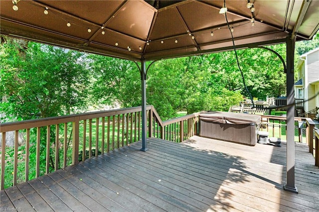 1556 Jubilee Trl, Kernersville, NC 27284 - deck featuring a hot tub and a gazebo