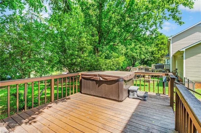 1556 Jubilee Trl, Kernersville, NC 27284 - wooden deck with a hot tub