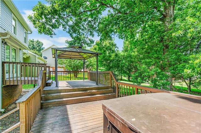 1556 Jubilee Trl, Kernersville, NC 27284 - deck featuring a gazebo and a hot tub