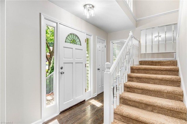 1556 Jubilee Trl, Kernersville, NC 27284 - foyer entrance with wood finished floors and stairs