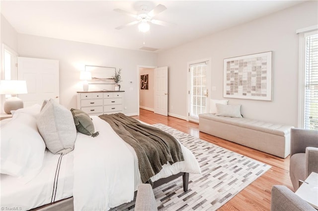 2809 Churchill Ct, High Point, NC 27262 - bedroom with wood finished floors, ceiling fan, and baseboards
