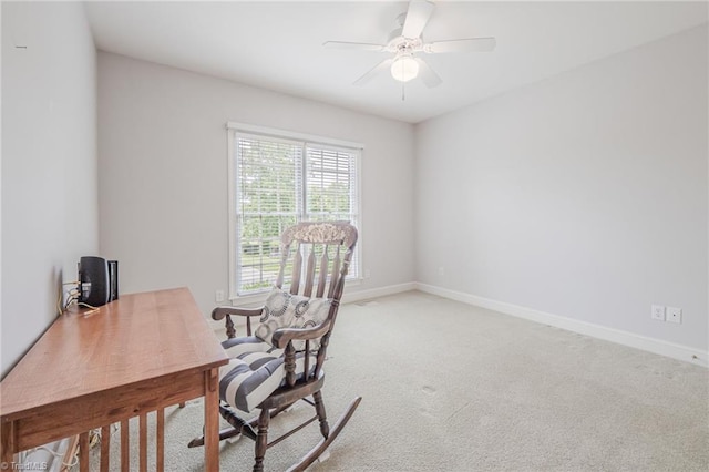 2809 Churchill Ct, High Point, NC 27262 - carpeted office space with baseboards and ceiling fan
