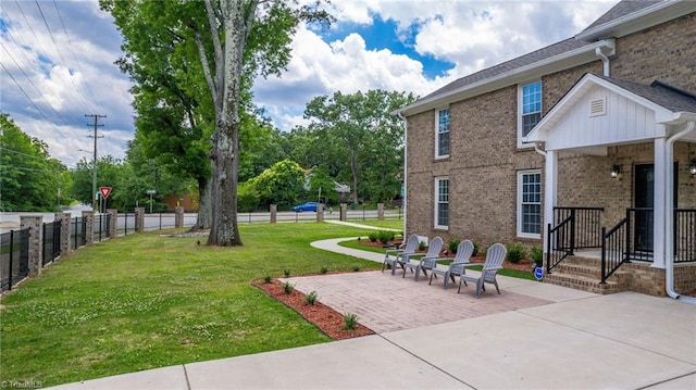 view of yard with a patio