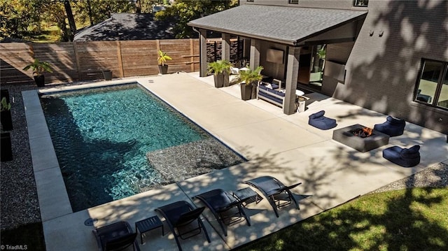 view of pool with a patio area