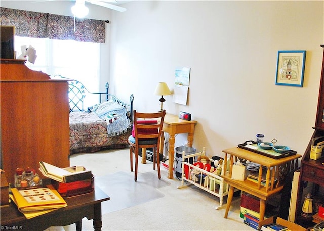 bedroom with carpet