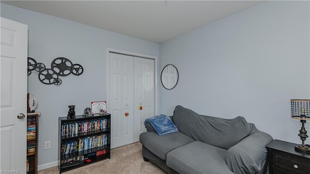 view of carpeted living area