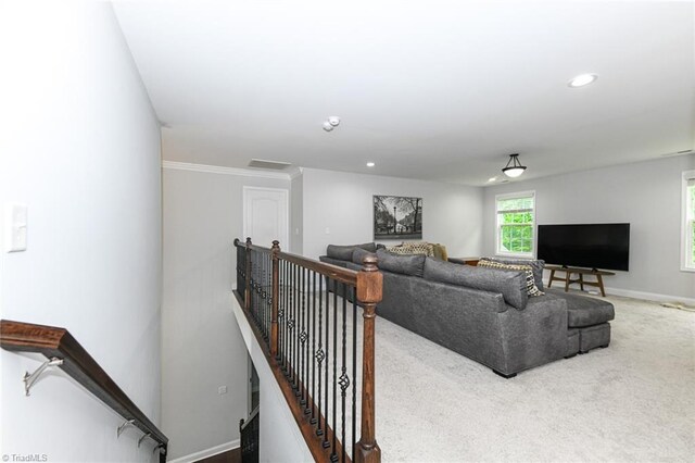 1117 Magenta Way, Kernersville, NC 27284 - living room featuring carpet, recessed lighting, and baseboards