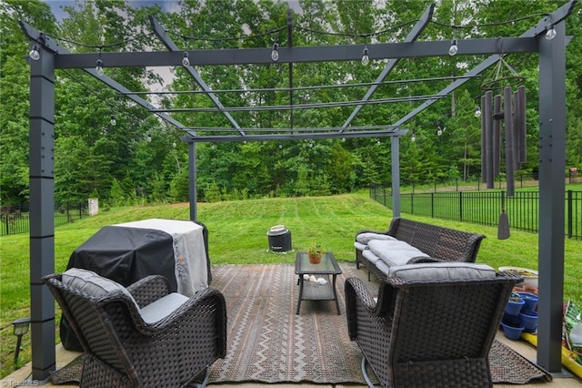 1117 Magenta Way, Kernersville, NC 27284 - view of patio featuring an outdoor living space and a pergola