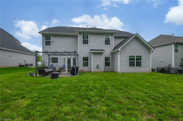 1117 Magenta Way, Kernersville, NC 27284 - rear view of property with a pergola, an outdoor living space, and a patio