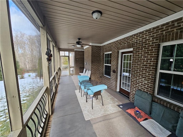 view of patio with ceiling fan