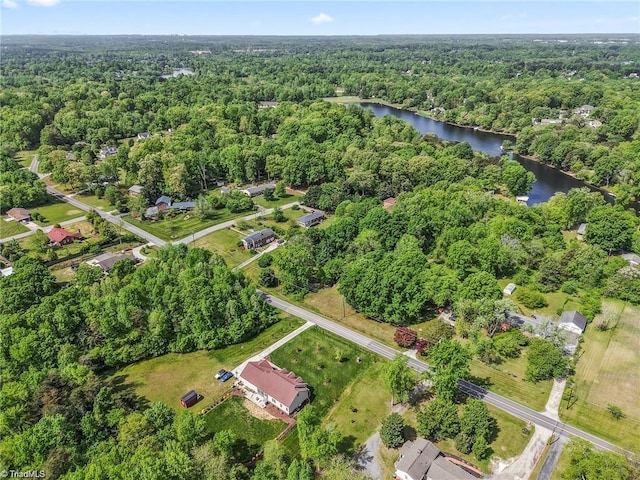 2515 E Woodlyn Way, Greensboro, NC 27407 - aerial view of property and surrounding area with a forest and a large body of water
