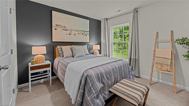 144 Rose Wind Way, Mayodan, NC 27027 - bedroom with carpet flooring, visible vents, and baseboards