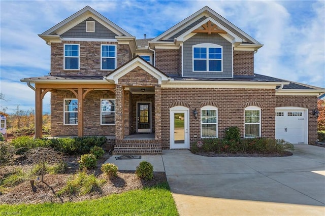 craftsman house featuring a garage