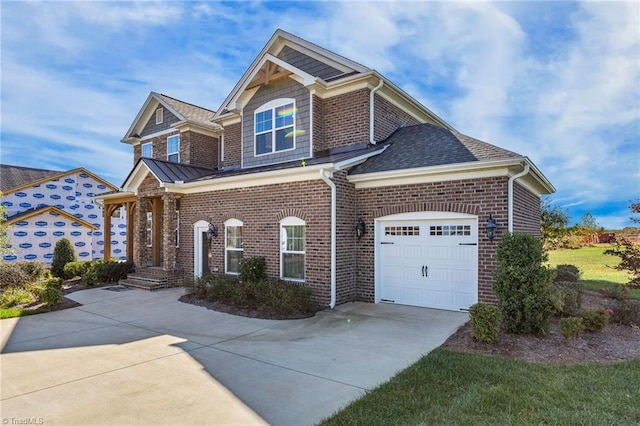 view of front of house featuring a garage