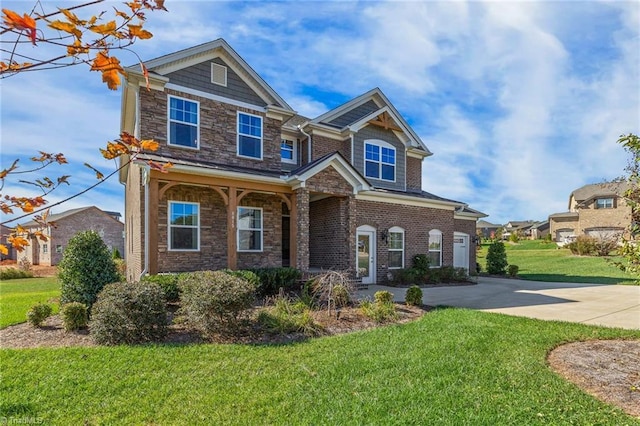 view of front of home with a front yard