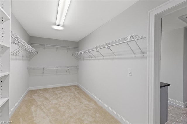 spacious closet with carpet floors