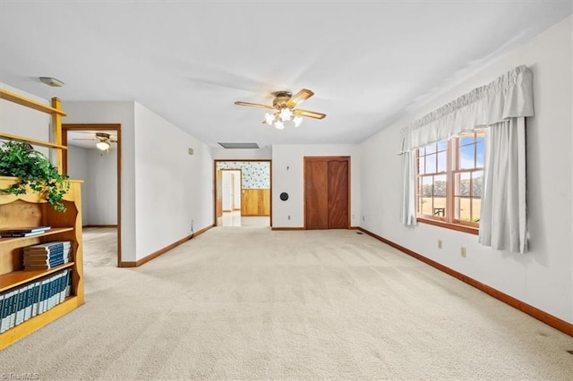 6277 Bennett Rd, Seagrove, NC 27341 - spare room featuring ceiling fan, baseboards, and carpet floors