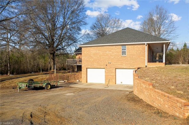 view of home's exterior with a garage