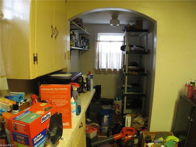 kitchen with arched walkways