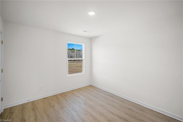 empty room featuring light wood-type flooring