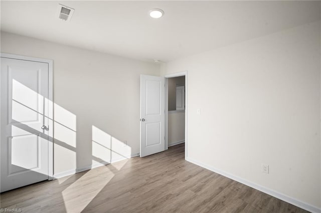 empty room featuring light wood-type flooring