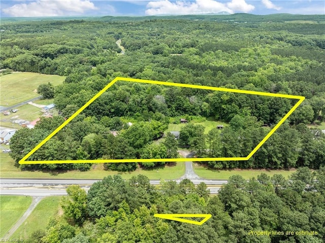 126 J Nettie Dr, Lexington, NC 27292 - aerial overview of property's location featuring a heavily wooded area and property parcel outlined
